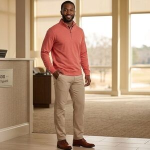 NWT Turtleson Men's Quarter-Zip Pullover XL
Red Heather Performance Golf Sweater